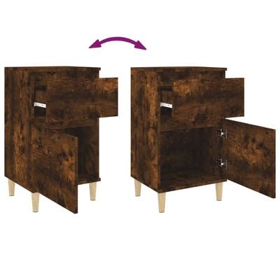 vidaXL Tables de chevet 2 pcs chêne fumé 40x35x70 cm