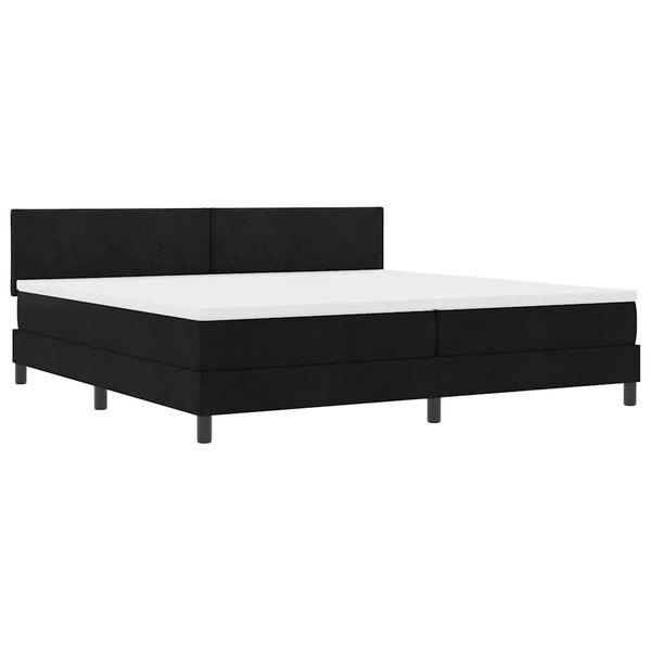 vidaXL Lit &agrave; ressorts avec matelas avec LED Noir 200 x 200 cm tissu