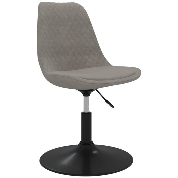 vidaXL Chaises &agrave; manger pivotantes lot de 4 Gris clair Velours