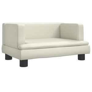 vidaXL Canap&eacute; pour enfants cr&egrave;me 60x40x30 cm similicuir