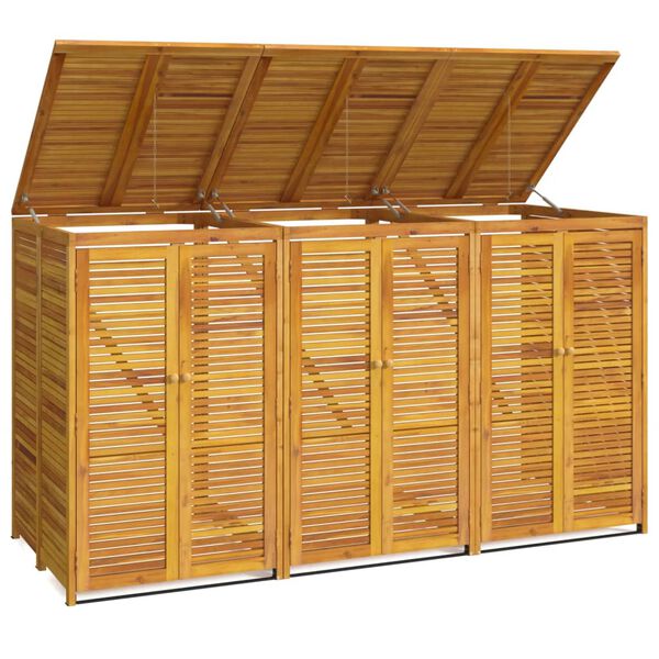vidaXL Abri &agrave; poubelle triple 210x89x117 cm bois massif d'acacia