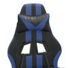 vidaXL Chaise de jeu pivotante Noir et bleu Similicuir