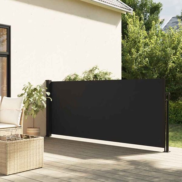 vidaXL Auvent lat&eacute;ral r&eacute;tractable noir 100x300 cm