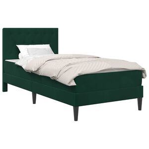 vidaXL Cadre de lit avec matelas Vert fonc&eacute; 90 x 190 cm Velours