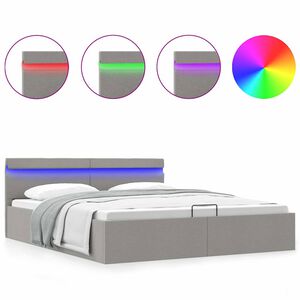 vidaXL Cadre de lit &agrave; rangement hydraulique sans matelas 160x200 cm