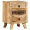 vidaXL Table de chevet 37x32x50 cm bois de manguier massif brut