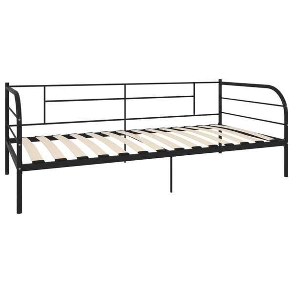 vidaXL Cadre de lit de repos sans matelas noir métal 90x200 cm
