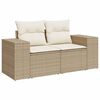 vidaXL Salon de jardin avec coussins 7 pcs beige r&eacute;sine tress&eacute;e