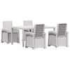 vidaXL Ensemble de salle &agrave; manger pour jardin 5 pc Blanc et gris clair