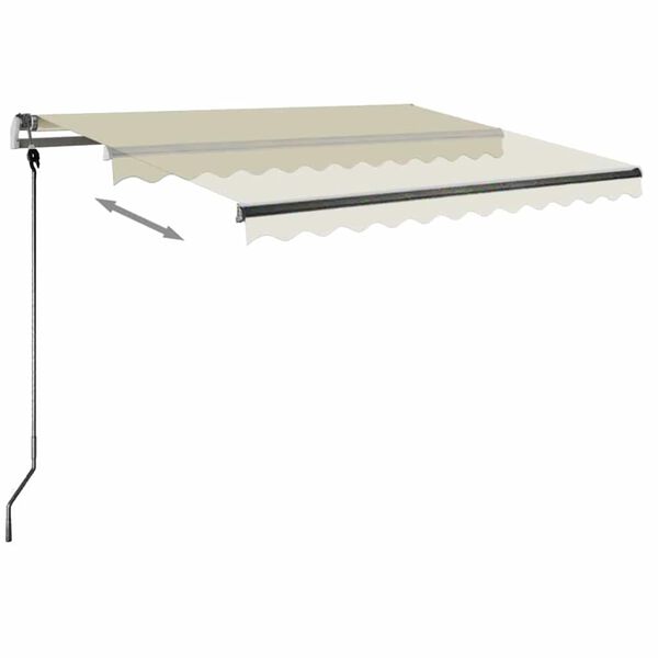 vidaXL Auvent manuel r&eacute;tractable avec LED 350x250 cm Cr&egrave;me