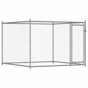 vidaXL Cage pour chien avec porte gris 2x2x1,5 m acier galvanis&eacute;
