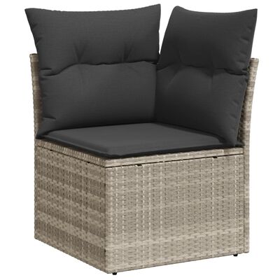 vidaXL Salon de jardin 6 pcs avec coussins gris clair résine tressée