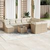 vidaXL Salon de jardin 11 pcs avec coussins beige r&eacute;sine tress&eacute;e