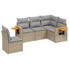 vidaXL Salon de jardin avec coussins 5 pcs beige r&eacute;sine tress&eacute;e