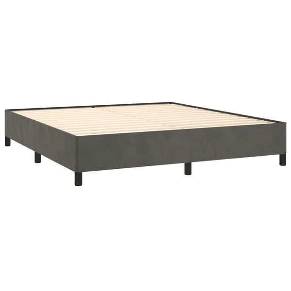 vidaXL Cadre de lit sans matelas gris fonc&eacute; 160x200 cm velours