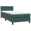 vidaXL Sommier &agrave; lattes de lit et matelas vert fonc&eacute; 80x220 cm velours