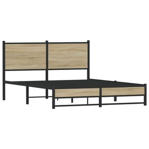 vidaXL Cadre de lit en m&eacute;tal sans matelas ch&ecirc;ne sonoma 140x190 cm