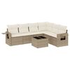 vidaXL Salon de jardin avec coussins 7 pcs beige r&eacute;sine tress&eacute;e