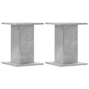 vidaXL Supports de haut-parleurs 2 pcs gris b&eacute;ton bois d'ing&eacute;nierie