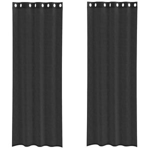 vidaXL Rideaux en voile avec œillets 2 pcs noir 140x300 cm