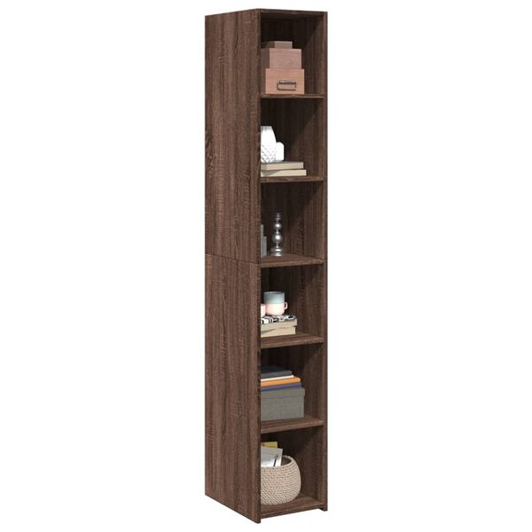 vidaXL Buffet haut ch&ecirc;ne marron 30x41x185 cm bois d'ing&eacute;nierie
