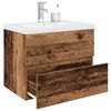 vidaXL Meuble lavabo avec bassin et robinet intégrés vieux bois