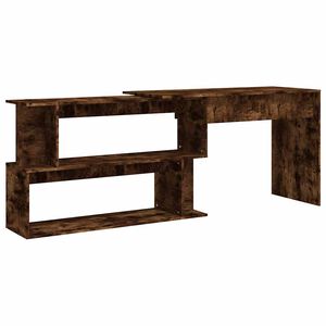 vidaXL Bureau d'angle Ch&ecirc;ne fum&eacute; 200x50x76 cm Bois d'ing&eacute;nierie