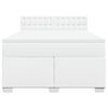 vidaXL Sommier &agrave; lattes de lit avec matelas Blanc 140x190cm Similicuir