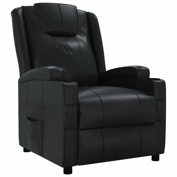 vidaXL Fauteuil inclinable Noir Similicuir