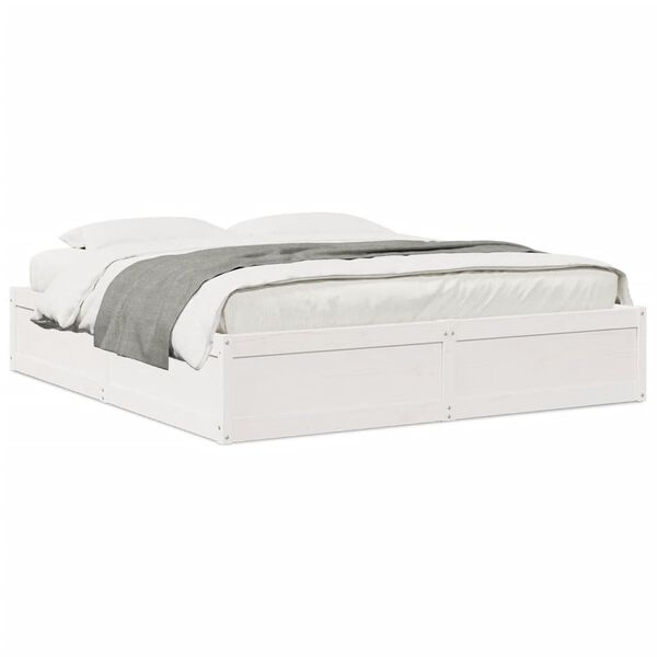 vidaXL Cadre de lit sans matelas blanc 180x200 cm bois massif de pin