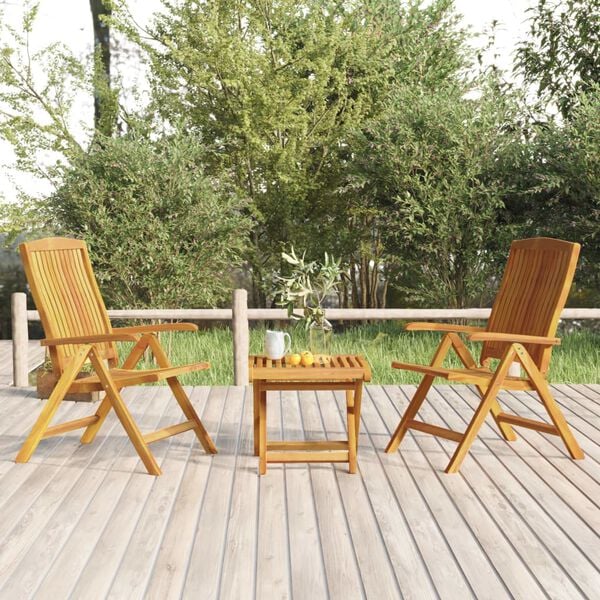 vidaXL Salon de jardin 3 pcs bois de teck solide