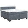 vidaXL Sommier &agrave; lattes de lit et matelas Gris fonc&eacute; 180x200cm Velours