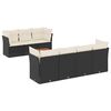 vidaXL Salon de jardin 8 pcs avec coussins noir r&eacute;sine tress&eacute;e