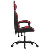 vidaXL Chaise de jeu pivotante Noir et rouge Similicuir