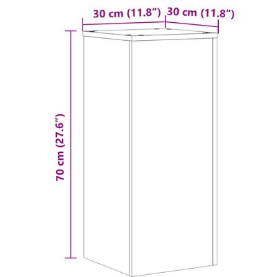 vidaXL Supports pour plantes 2 pcs blanc 30x30x70 cm bois d'ingénierie