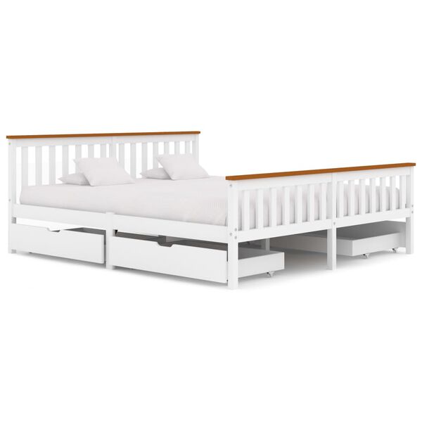 vidaXL Cadre de lit sans matelas blanc bois massif de pin 180x200 cm