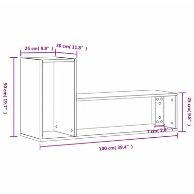 vidaXL Meubles TV 2 pcs sonoma gris 100x30x50 cm bois d'ingénierie