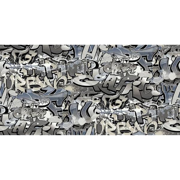 Good Vibes Papier peint Graffiti Gris et bleu