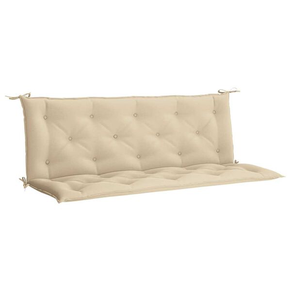 vidaXL Coussin de banc de jardin beige 150x(50+50)x7 cm tissu oxford