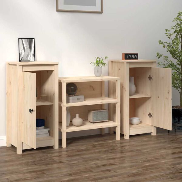 vidaXL Buffets 2 pcs 39x35x80 cm bois massif de pin
