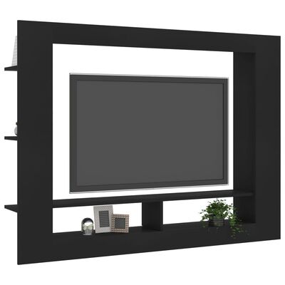 vidaXL Meuble TV Noir 152x22x113 cm Aggloméré