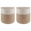 vidaXL Ensemble de Pots &agrave; Plantes 2 pc Naturel et Blanc &Oslash; 28 x 28 cm
