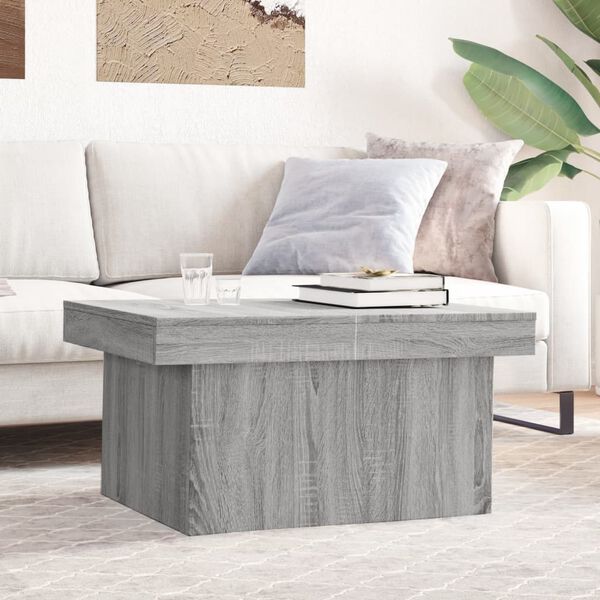 vidaXL Table basse sonoma gris 80x55x40 cm bois d'ing&eacute;nierie