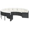 vidaXL Canap&eacute; de jardin avec coussins rond noir r&eacute;sine tress&eacute;e