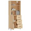 vidaXL Buffet haut Ch&ecirc;ne sonoma 69,5x34x180 cm Bois d'ing&eacute;nierie