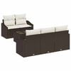 vidaXL Ensemble de Canap&eacute;s 6 pc Marron et cr&egrave;me 55 x 55 x 37 cm