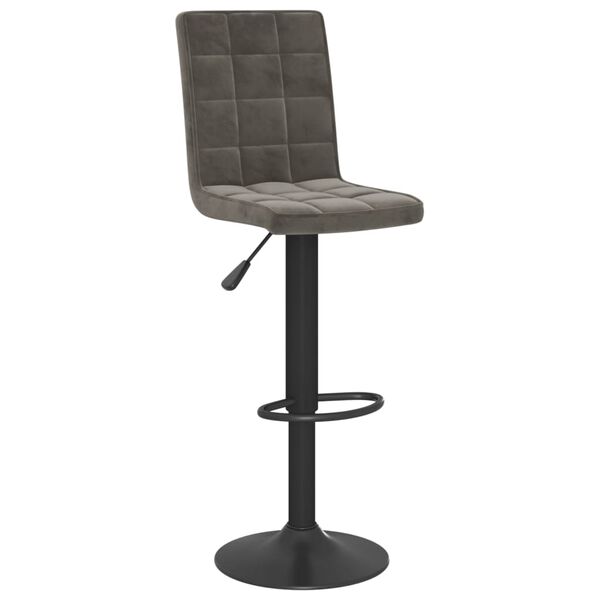vidaXL Tabourets de bar lot de 2 gris fonc&eacute; velours