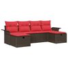 vidaXL Ensemble de canap&eacute; de jardin avec coussin 6 pcs Poly rotin