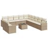vidaXL Salon de jardin avec coussins 12 pcs beige r&eacute;sine tress&eacute;e