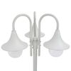 vidaXL Lampadaire de jardin E27 220 cm Aluminium 3 lanternes Blanc